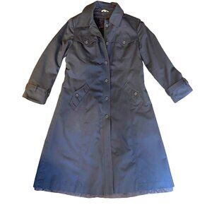VTG Western Slate Blue A-Line Trench Coat with Zip-in Lining
